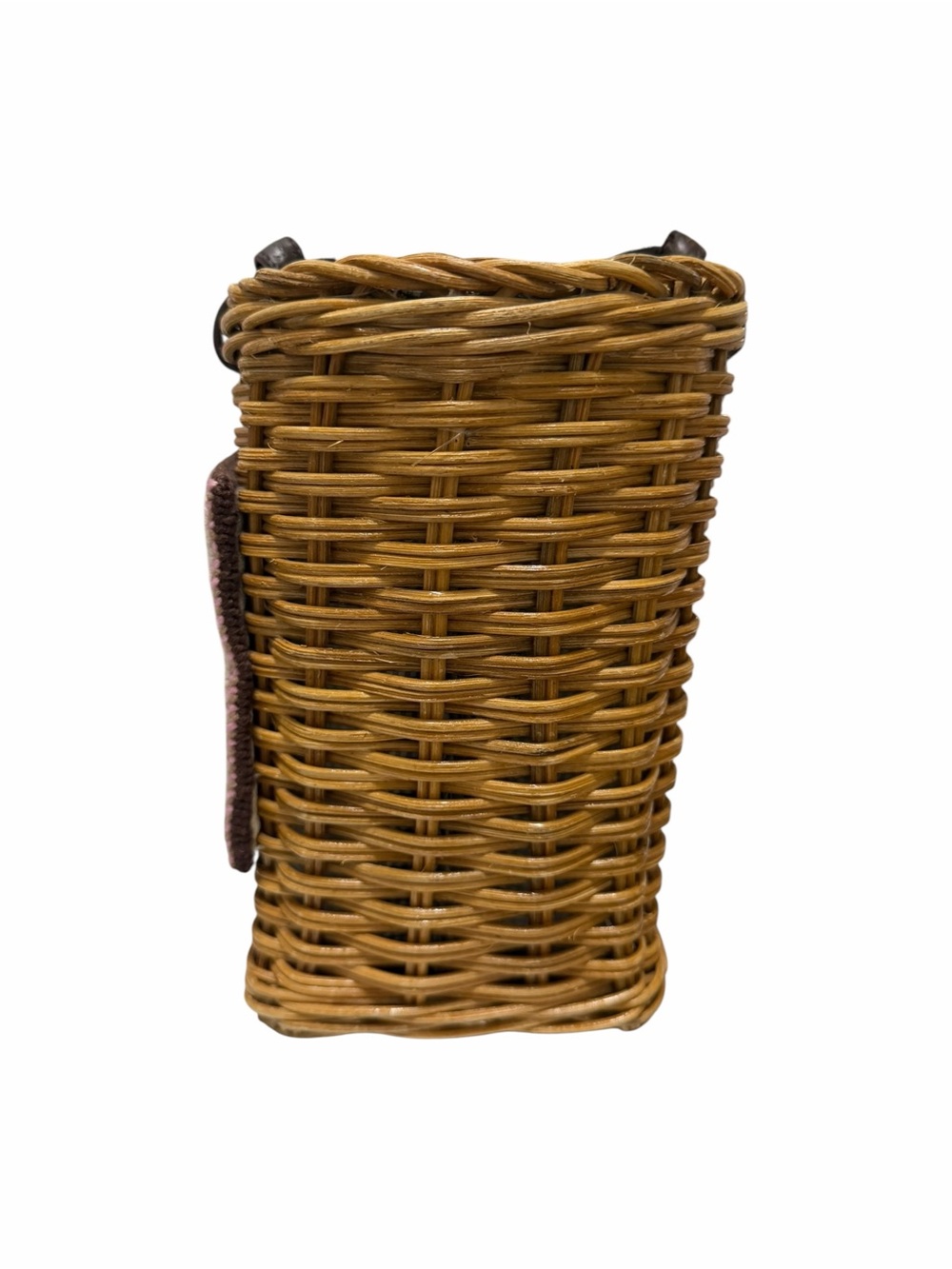 Kate Spade Wicker Tan/Brown Woven Satchel Handbag - Picture 3 of 9